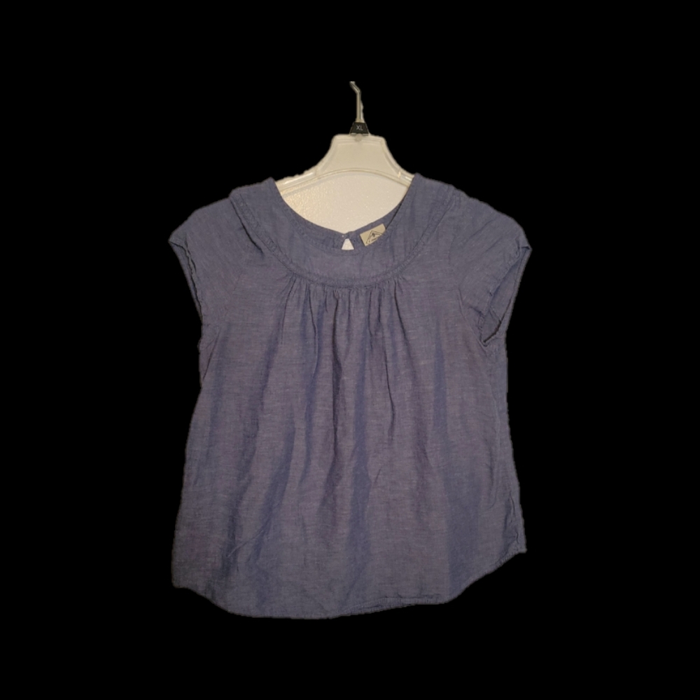 Size Large, Cap Sleeves Viscose/Cotton/Linen blend shirt